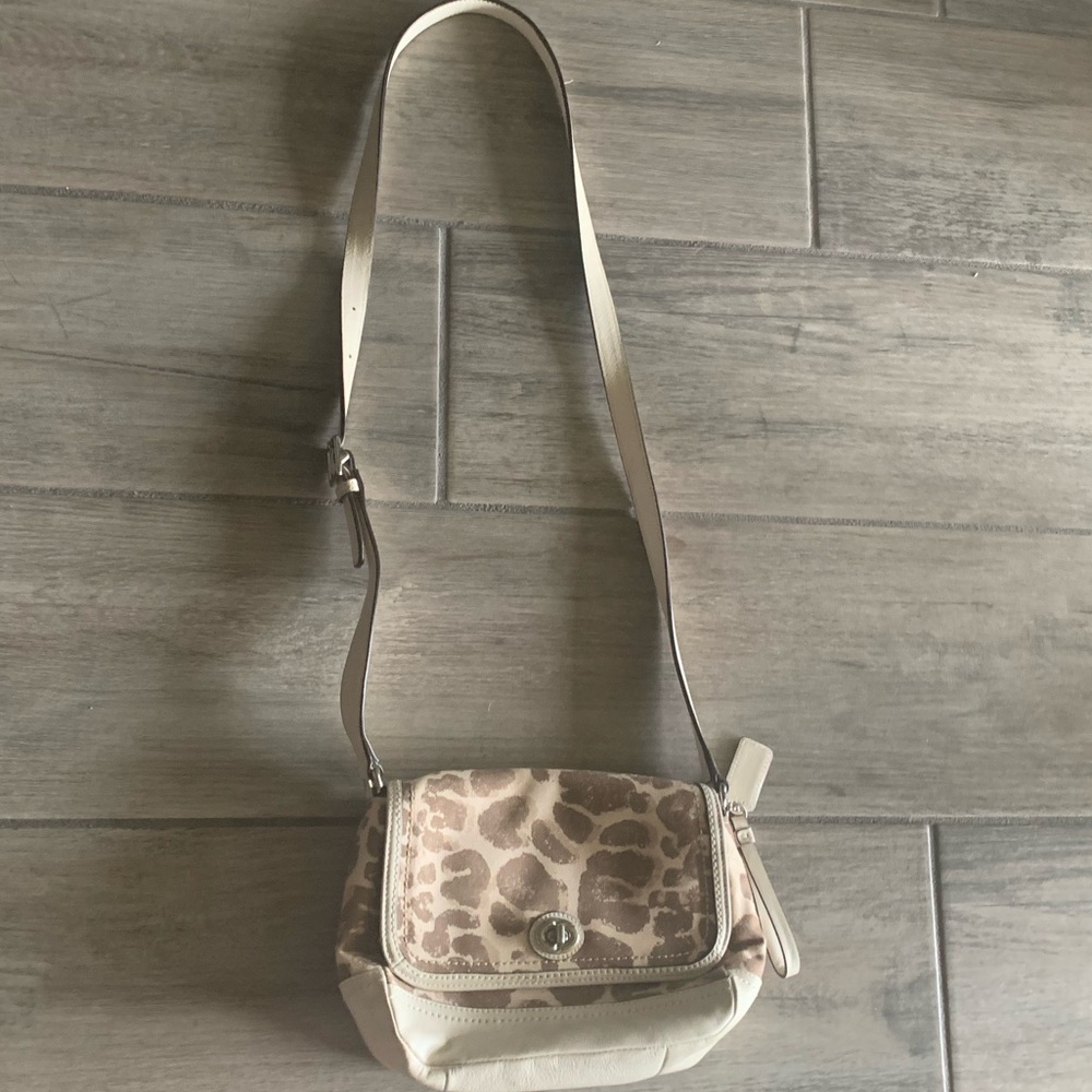 Super cute COACH animal print crossbody EUC